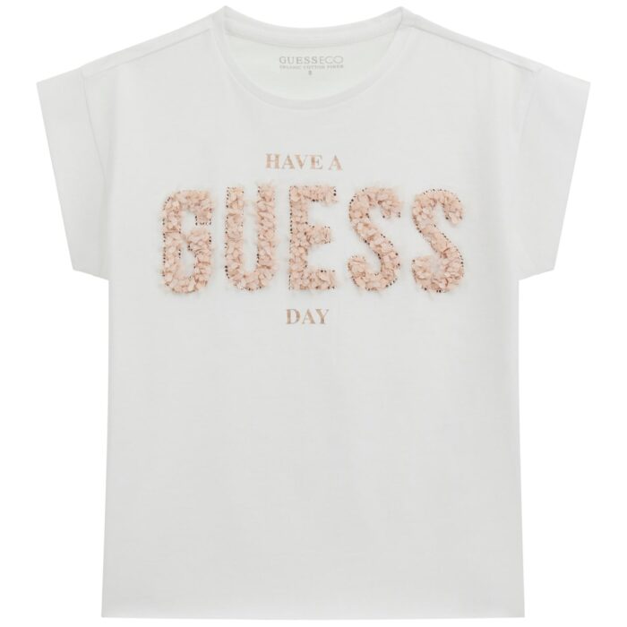 J5RI37_K6YW4 T-Shirt Logata Bianca GUESS