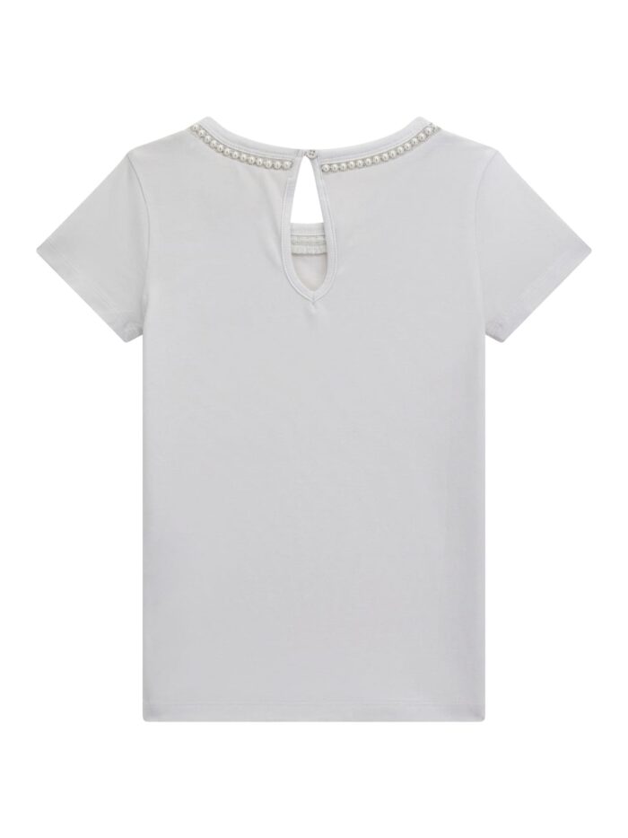 J5RI39_K6YW4 T-Shirt Logata con Perle Bianca GUESS - immagine 2