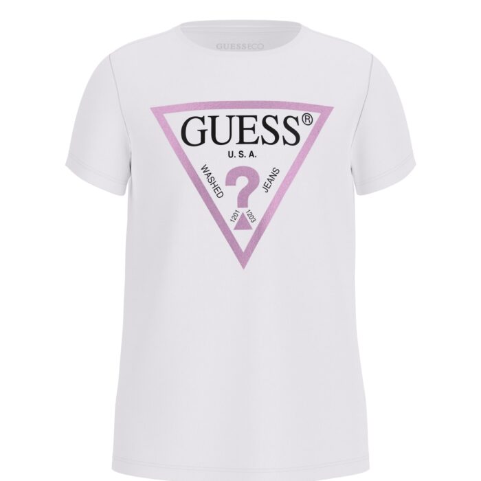 J73I56_K8HM0 T-Shirt Logata Bianca GUESS