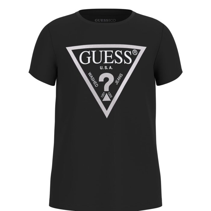 J73I56_K8HM0_1 T-Shirt Logata Nera GUESS