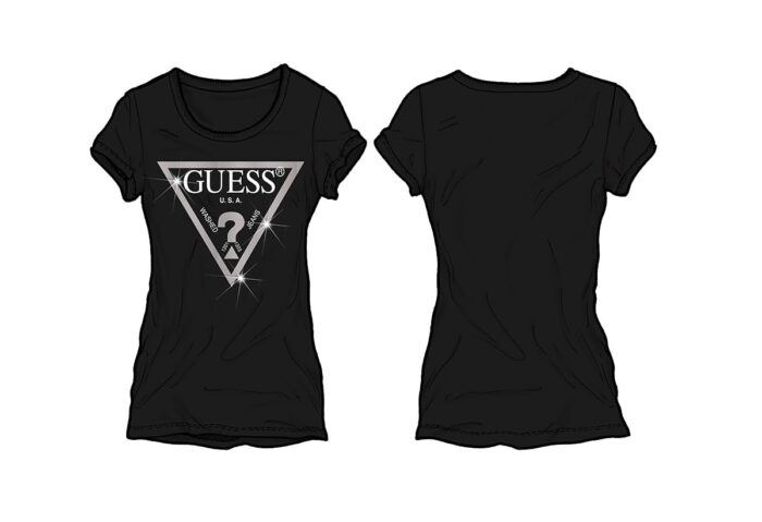 J73I56_K8HM0_1 T-Shirt Logata Nera GUESS - immagine 3