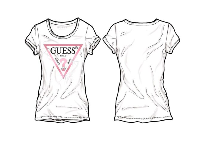 J73I56_K8HM0 T-Shirt Logata Bianca GUESS - immagine 3