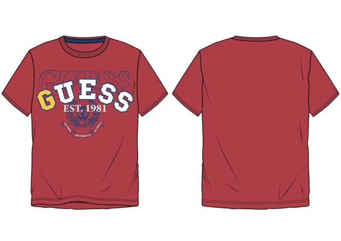 N5RI00_K8HM4_1 T-Shirt Logata Rossa GUESS - immagine 3